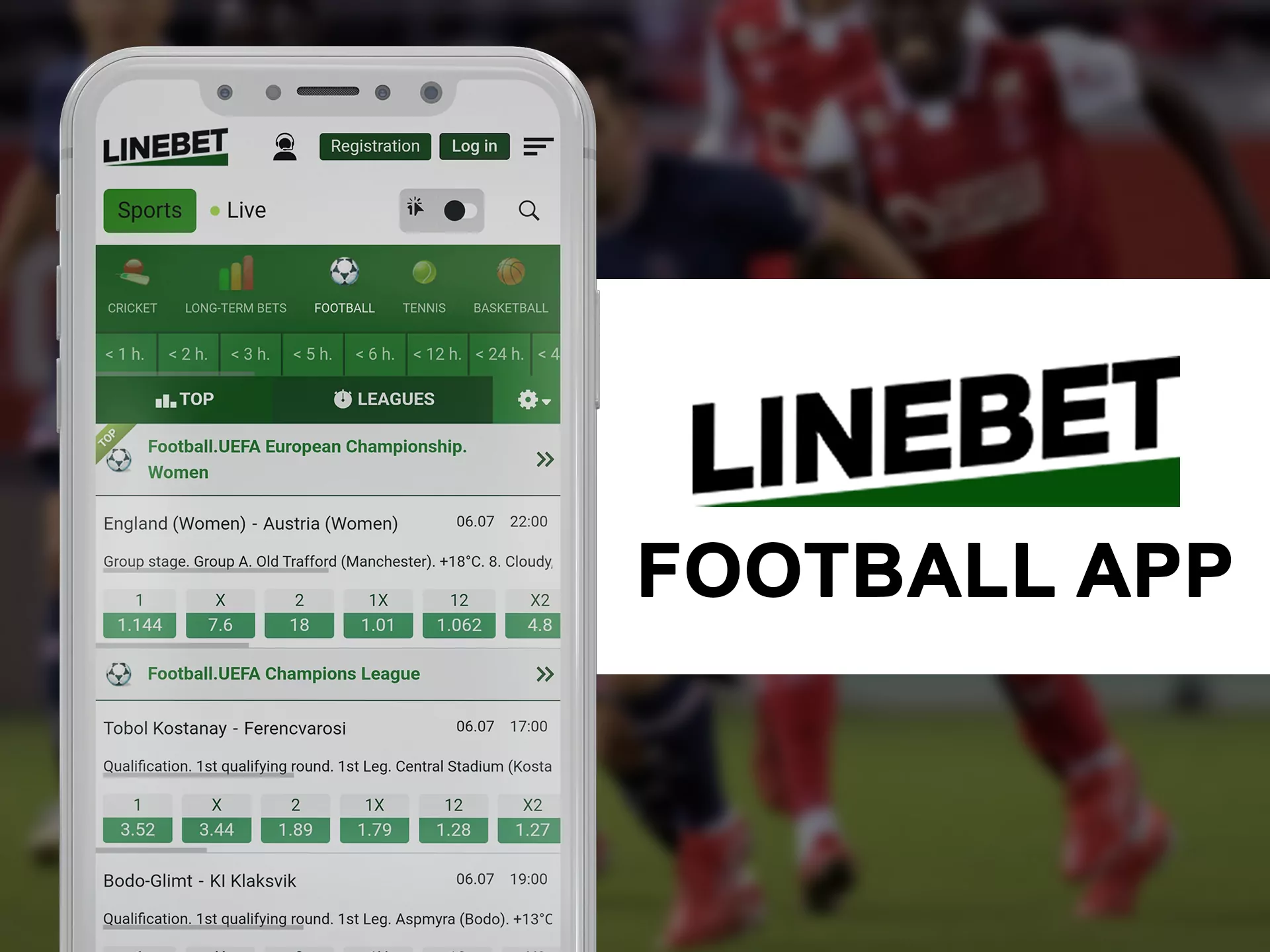 Bet on football games in live at Linebet online betting site.