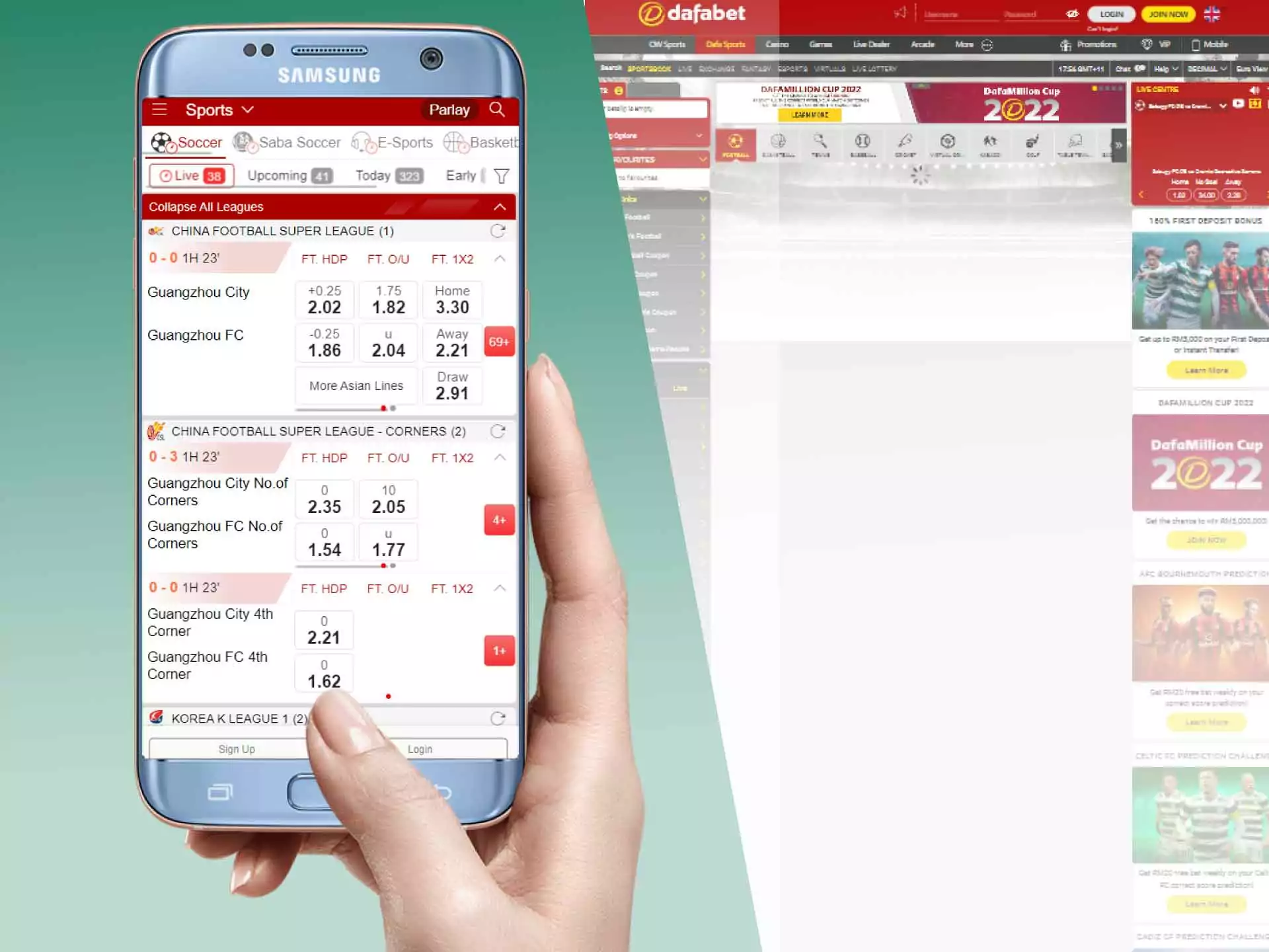 Dafabet has a mobile version that you can open via browser.
